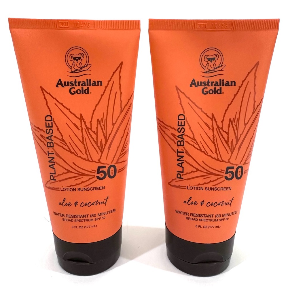 2X Australian Gold Plant Based Sunscreen Aloe & Coconut SPF 50 Gluten Free Vegan